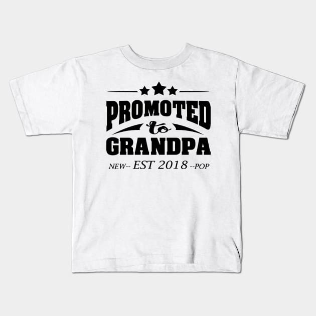 'Promoted to Grandpa' Pleasant Fathers Day Gift Kids T-Shirt by ourwackyhome